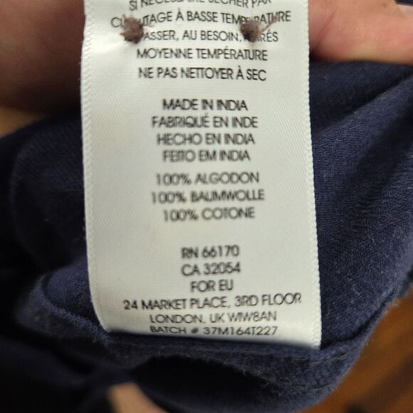 STAPLEFORD Button Up Shirt Men's M Navy Blue Southwestern Aztec Long Sleeve - Picture 10 of 10